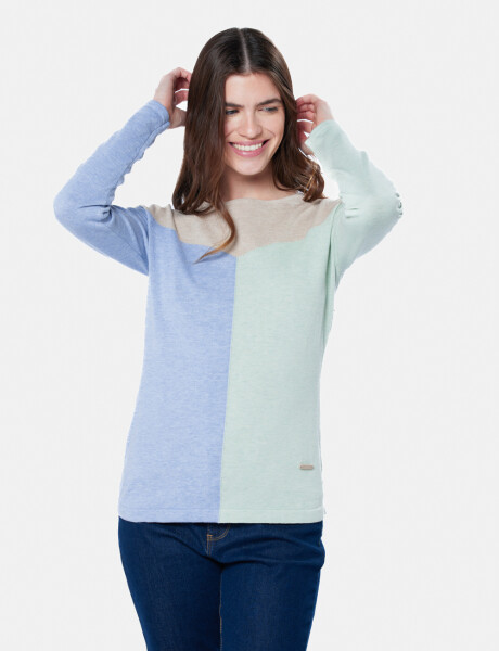 BUZO TEJIDO COMBINADO Beige