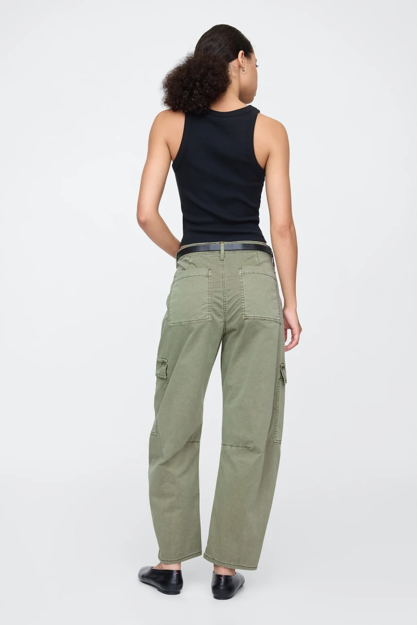 Pantalón Cargo Khaki Barrel Mujer Mesculen Green