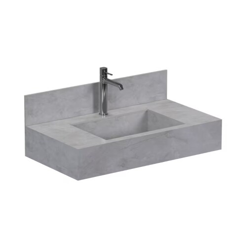 Mueble de baño suspendido de porcelanato Pulpis Napoles 80 cm con bacha incorporada Mueble De Baño Suspendido De Porcelanato Pulpis Napoles 80 Cm Con Bacha Incorporada