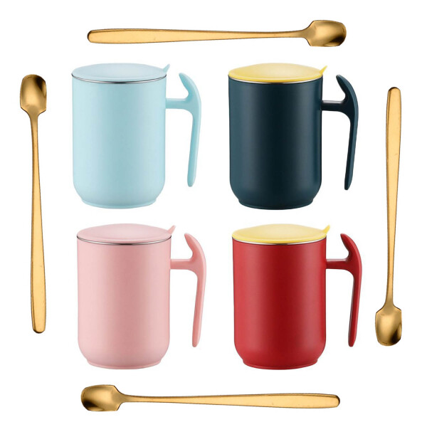 Taza Termica Nordica Jarra Hermetica Tapa Cuchara Agarre Variante Color Rosa