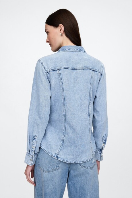 Camisa De Jean Ultrasoft Mujer Acid Wash