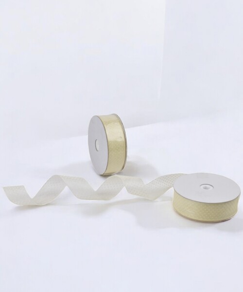 Cinta organza con puntos - 23 mts CREMA