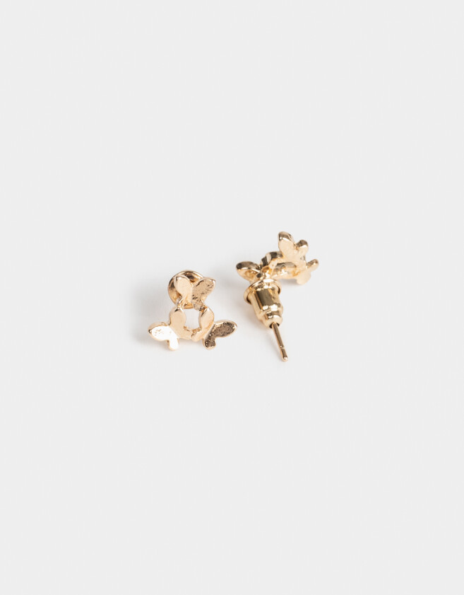Aros Pasantes Con Mariposas Aros Pasantes Mariposas - Dorado