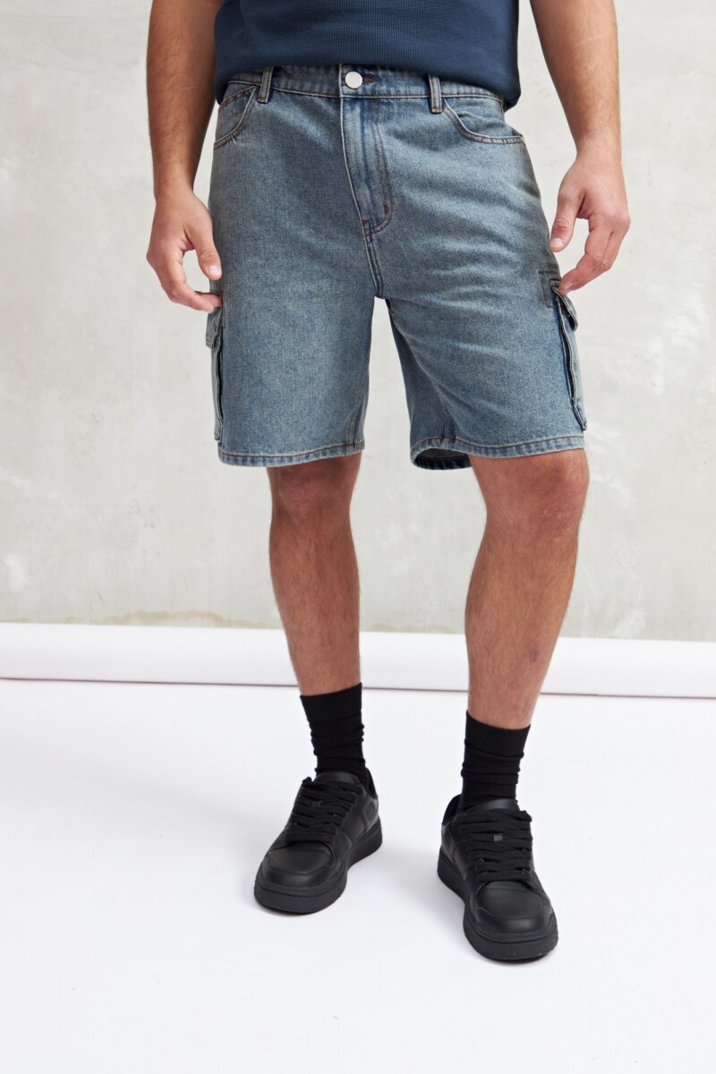 SHORT PEDRA - AZUL OSCURO 