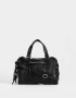 Bowling Boho Cartera Bowling Con Flecos - Negro