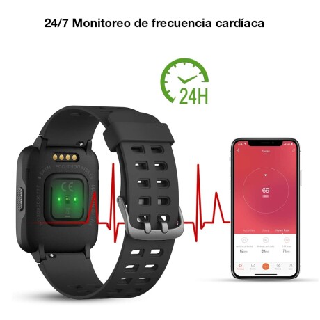 Reloj Inteligente Smartwatch Estilo de Vida y Fitness ID205 Negro