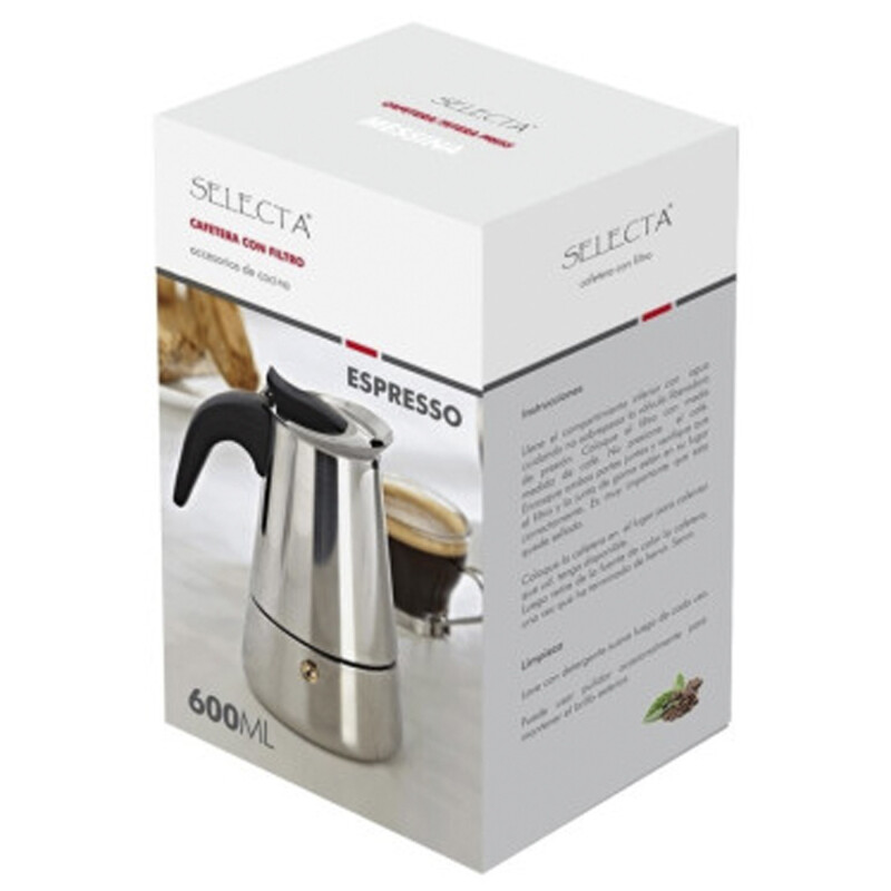 Cafetera Italiana en Acero Inoxidable de 330 ml Selecta Cafetera Italiana en Acero Inoxidable de 330 ml Selecta