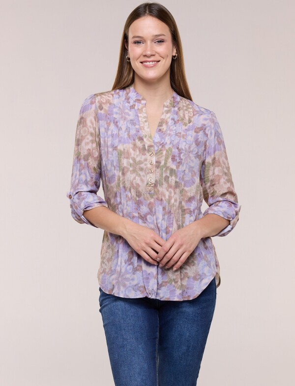 Blusa Plisada MULTI/VIOLETA