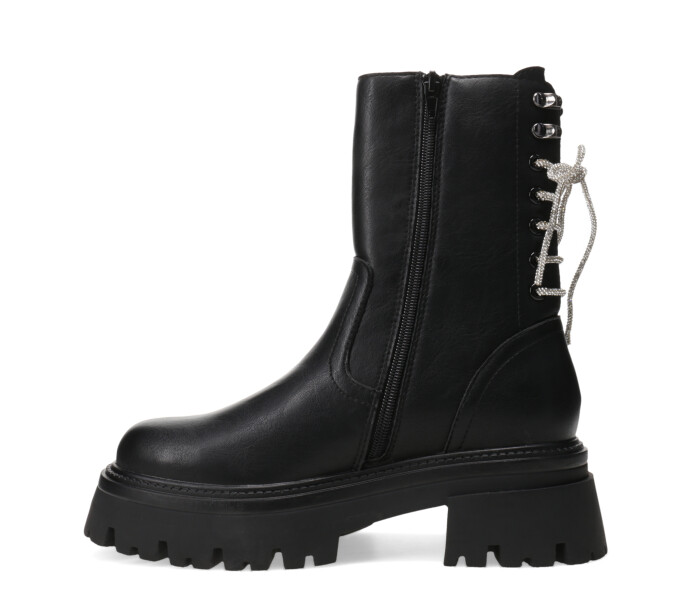 Bota GIULIO con cordones strass Black