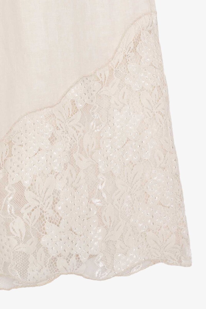 PANT LINO ENCAJE Crudo