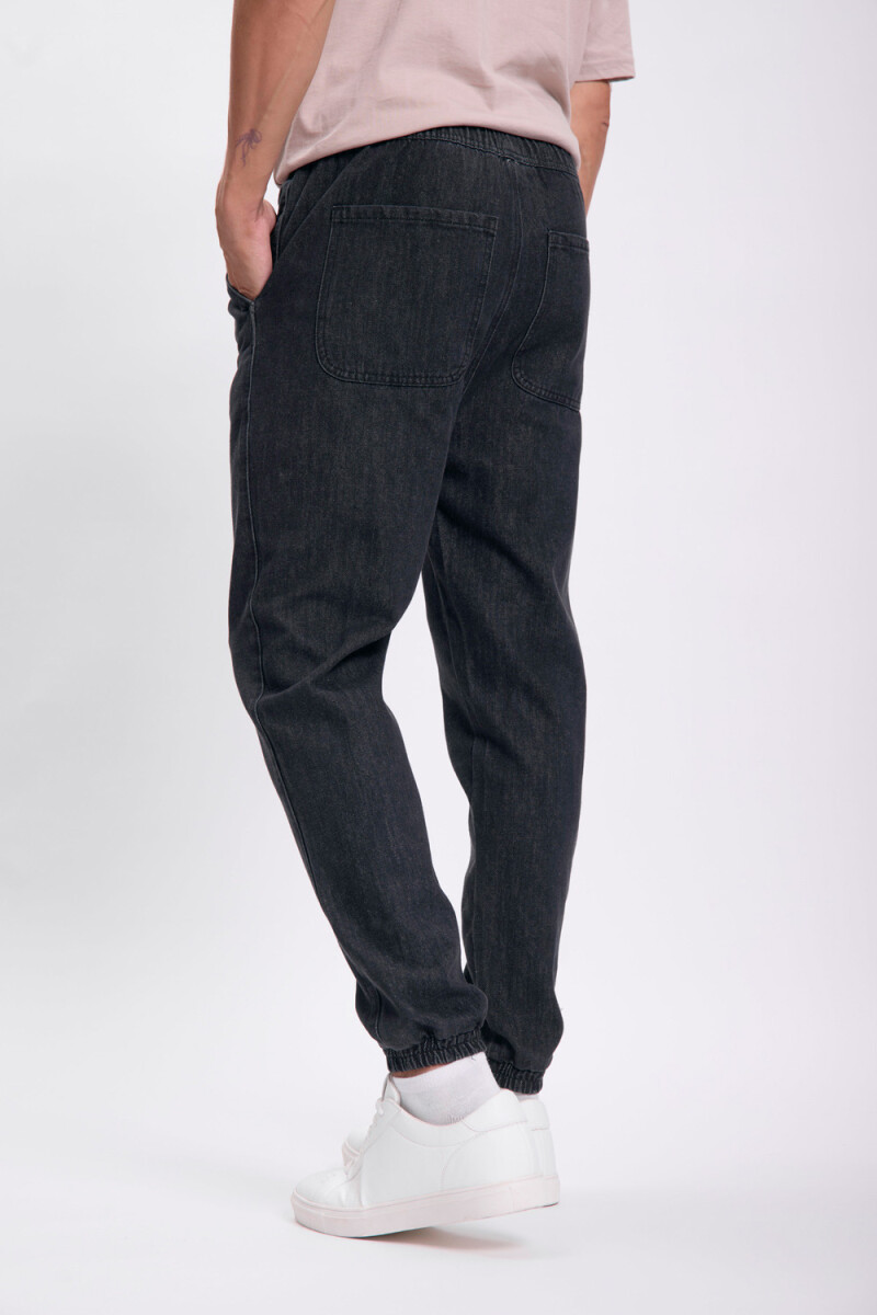 Pantalón jogger jean Gris Oscuro