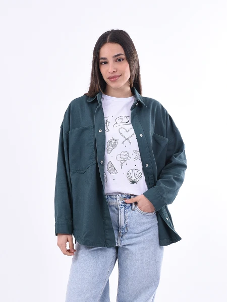 CAMPERA POLA VERDE OSCURO