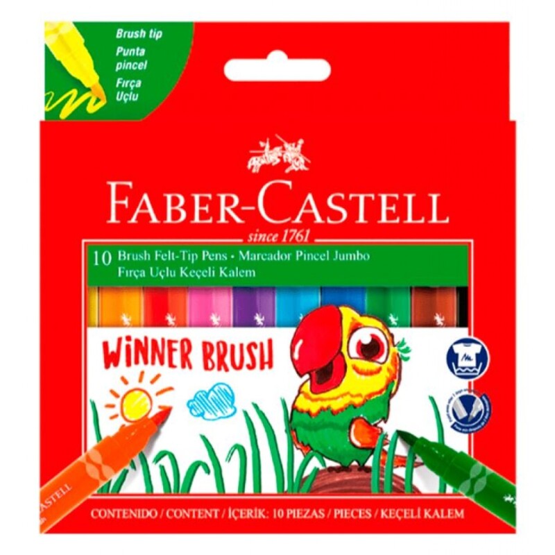 Marcadores Punta Pincel Jumbo x10 Faber-Castell #Marcadores Punta Pincel Jumbo Faber-Castell X 10