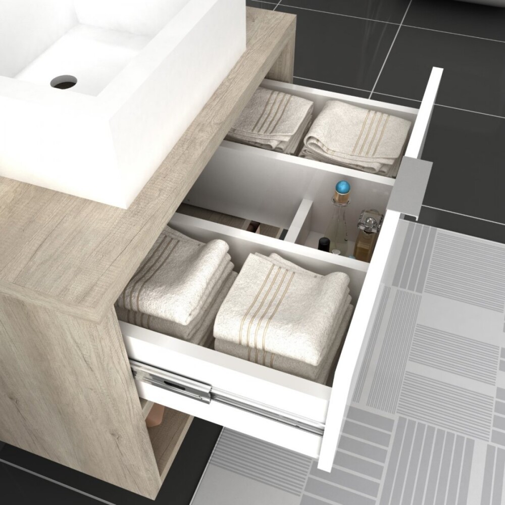 CONJUNTO MUEBLE DE BAÑO MODELO MALTA / MUEBLE + ESPEJO + BACHA Conjunto Mueble De Baño Modelo Malta / Mueble + Espejo + Bacha