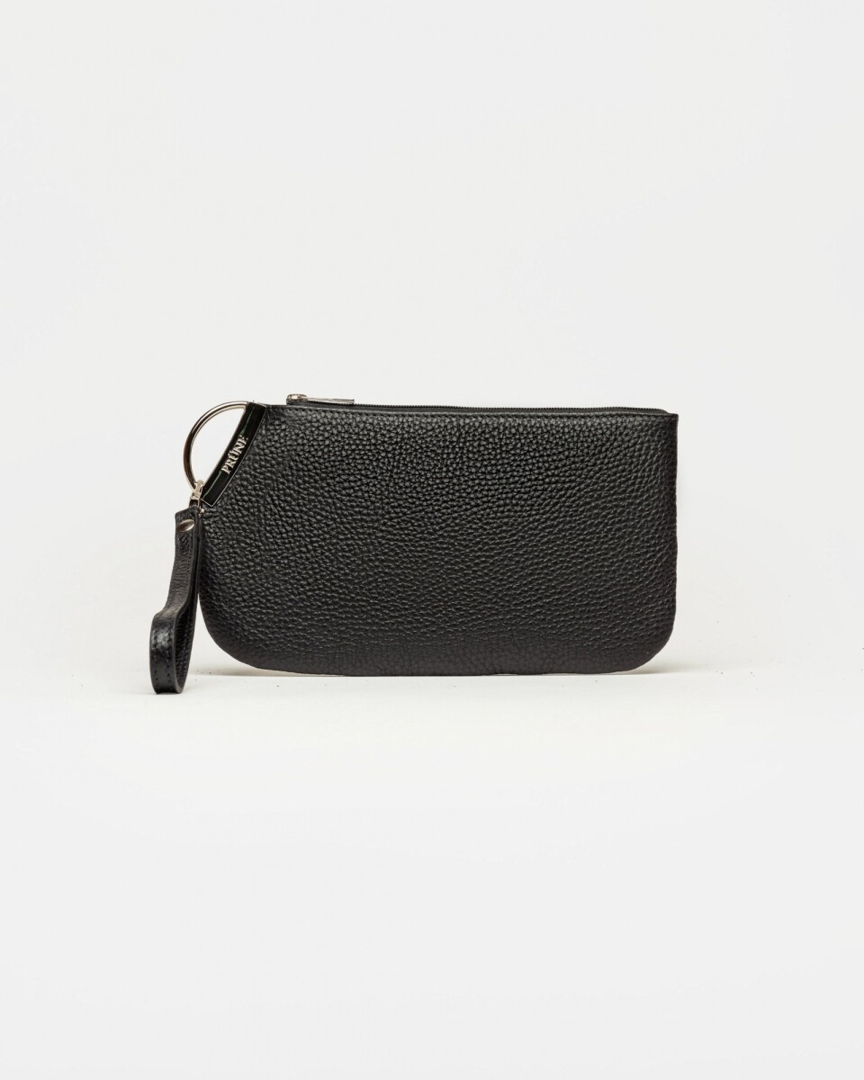 Porta cosmeticos Katy en cuero graneado - Negro 