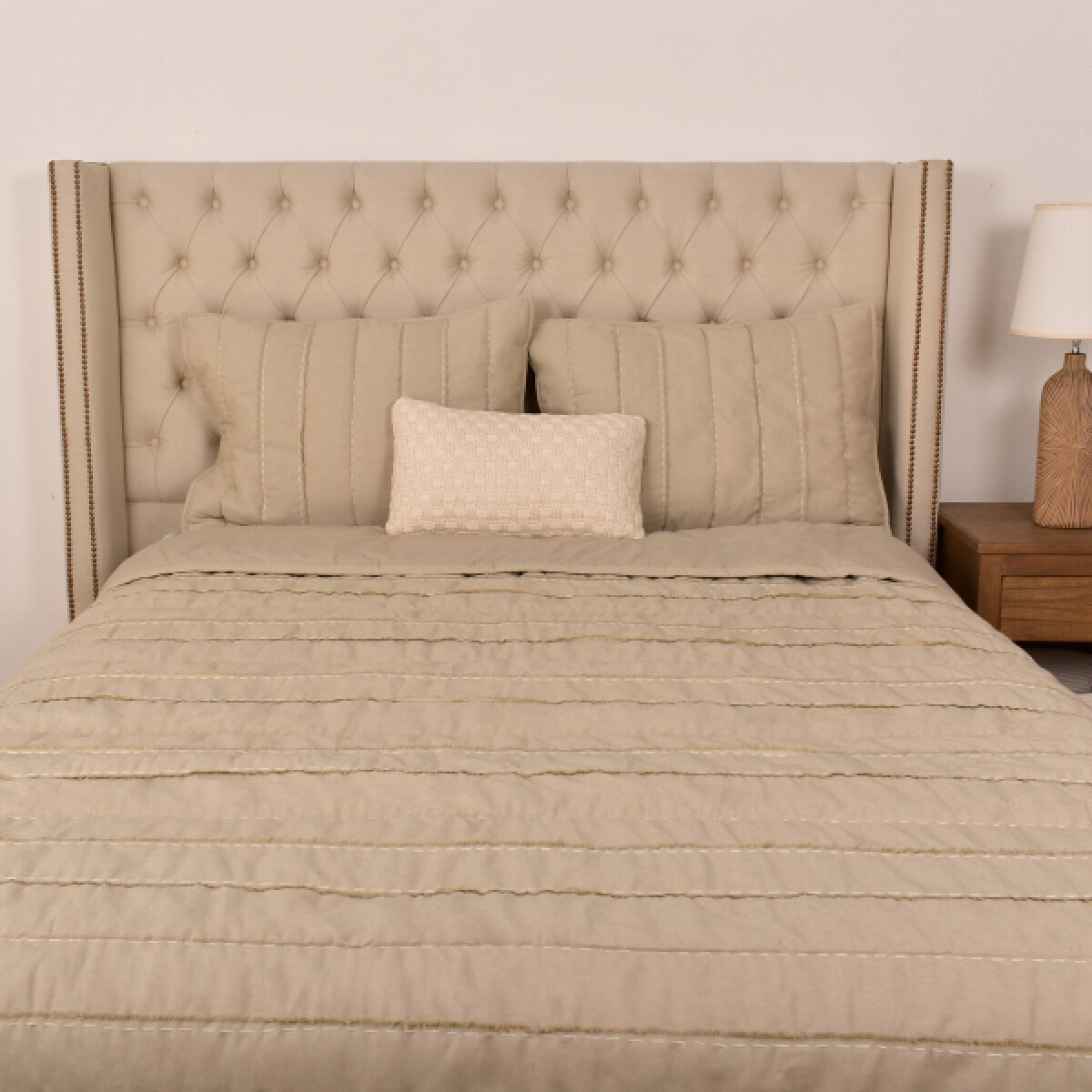 Edredón Finezza Cretona Beige - 180x240 cm 