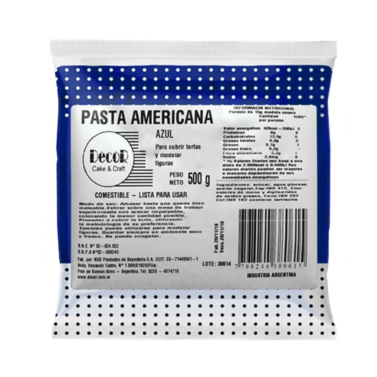 Pasta Americana Azul - 500 g 