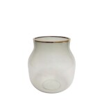 FLORERO VIDRIO 11.5x17CM BAJO BORDE DORADO FLORERO VIDRIO 11.5x17CM BAJO BORDE DORADO