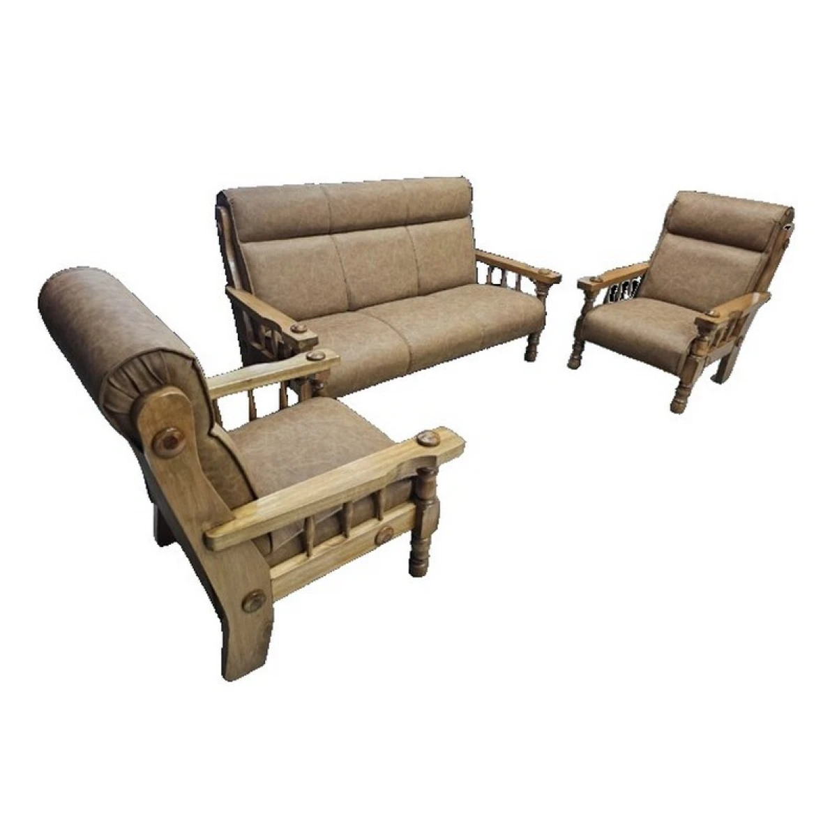 JUEGO DE LIVING BRAZO MADERA 
