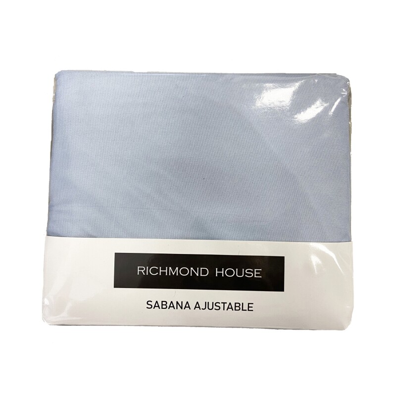 Sábana ajustable ï»¿Richmond tamaño Queen en microfibra Indigo Claro