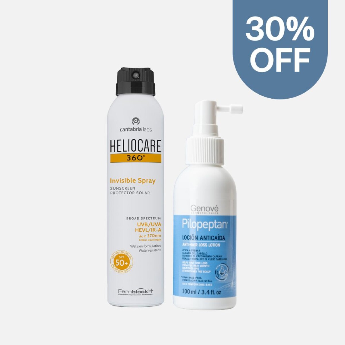Heliocare Invisible Spray + Pilopeptan Loción Anticaída 