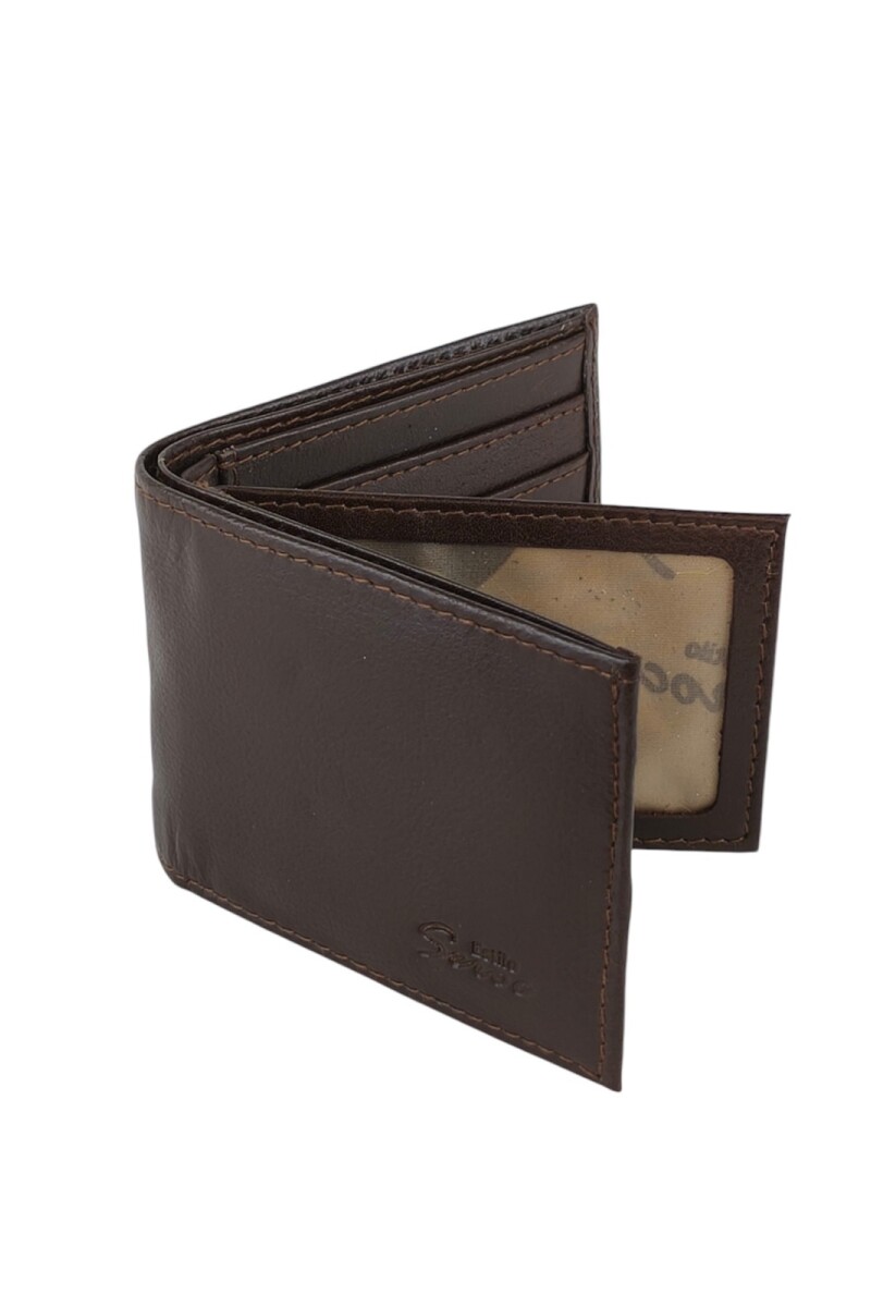 Billetera doble tarjetero con volante Marrón