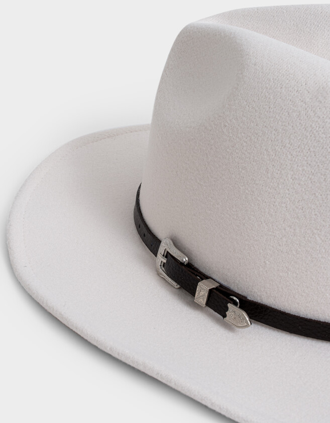 Sombreros Boho Sombrero Fedora - Blanco Crudo