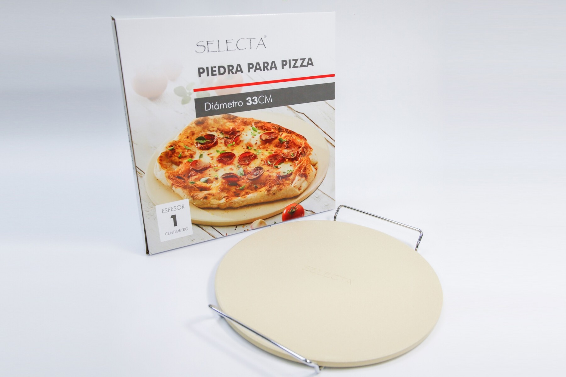 Piedra para pizza - Redonda con soporte 