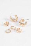 Set de aros con textura dorado