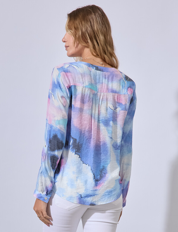 Blusa Gasa Shibori AZUL/MULTI