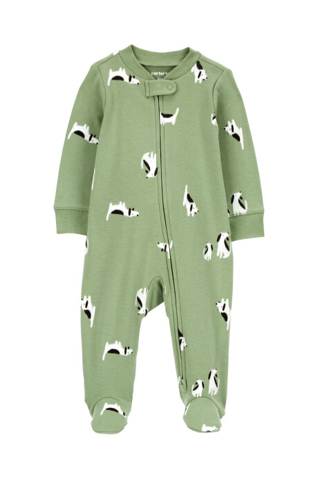 Pijama 1 pieza de algodón, con pie, diseño perros Sin color