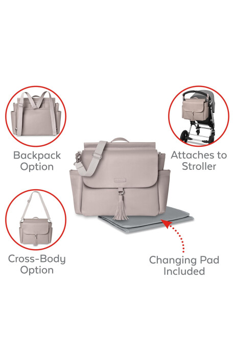 Bolso maternal convertible Greenwich gris Sin color
