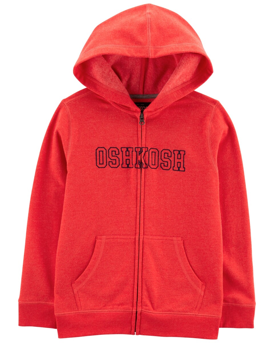 Campera de algodón con felpa con capucha y logo bordado 