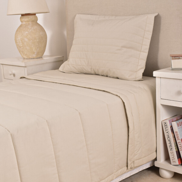 Edredón 200 Hilos Col. Basic Beige Full- Queen