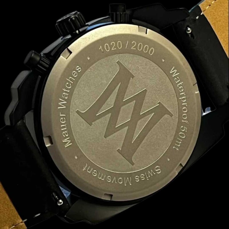 Reloj Mauer Sandblasted Dark 44 mm Ruby