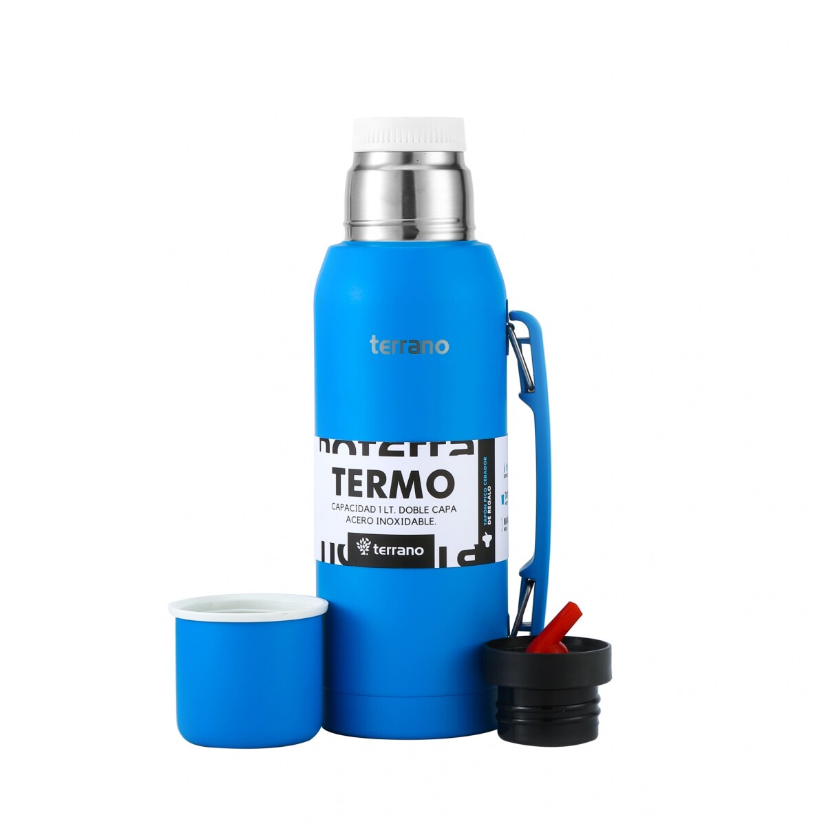 TERMO PREMIUM DE 1LT TERRANO CON MANIJA - AZUL ELECTRICO 
