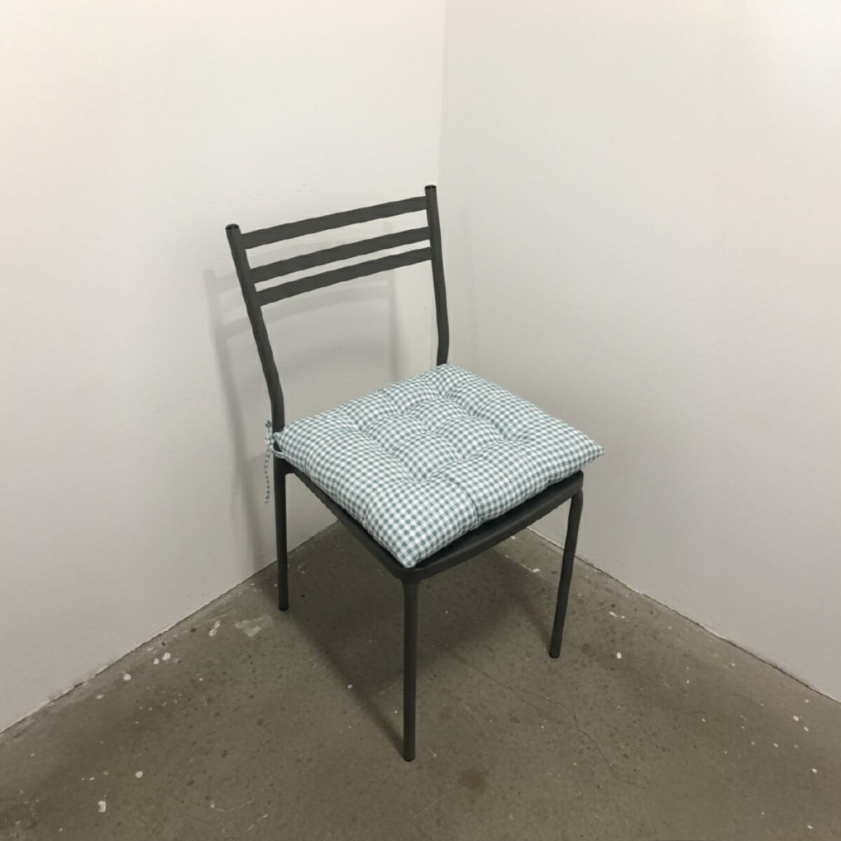 Almohadón para silla cuadros - azul 