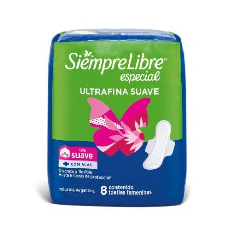 SIEMPRE LIBRE ESPECIAL TOALLITAS ULTRAFINA SUAVE 8 UNIDADES SIEMPRE LIBRE ESPECIAL TOALLITAS ULTRAFINA SUAVE 8 UNIDADES