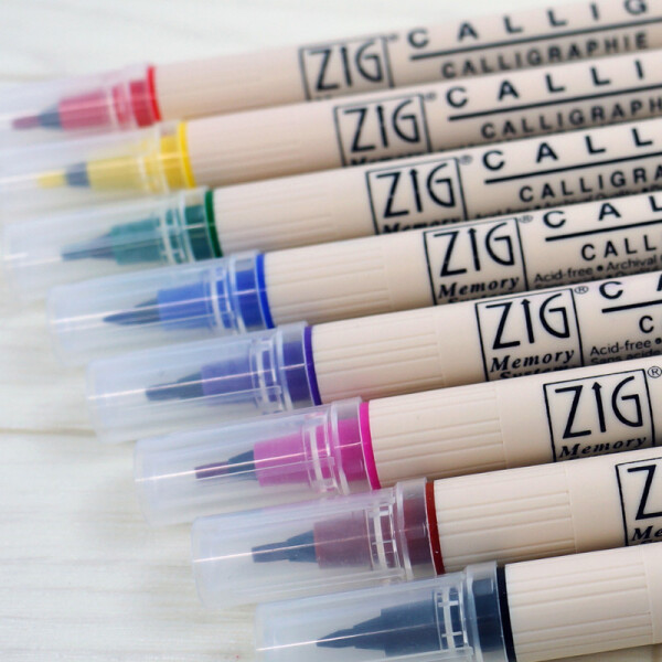 Marcadores doble punta para Caligrafía - ZIG 8 colores