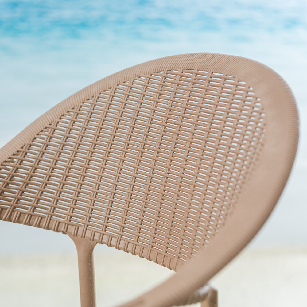 Silla de exterior Bambú Beige