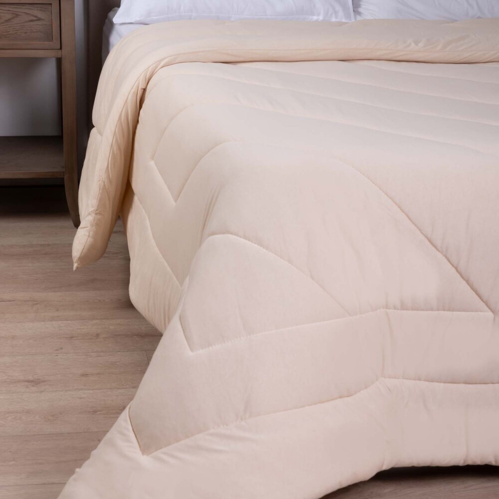 ACOLCHADO 1 PLAZA ALGODON NATURAL-BEIGE MALLA JERSEY CRUDO