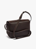Bolso Bandolera Con Solapa Efecto Rafia marron