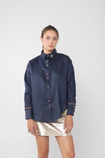 CAMISA ONDA DETAIL Azul Marino