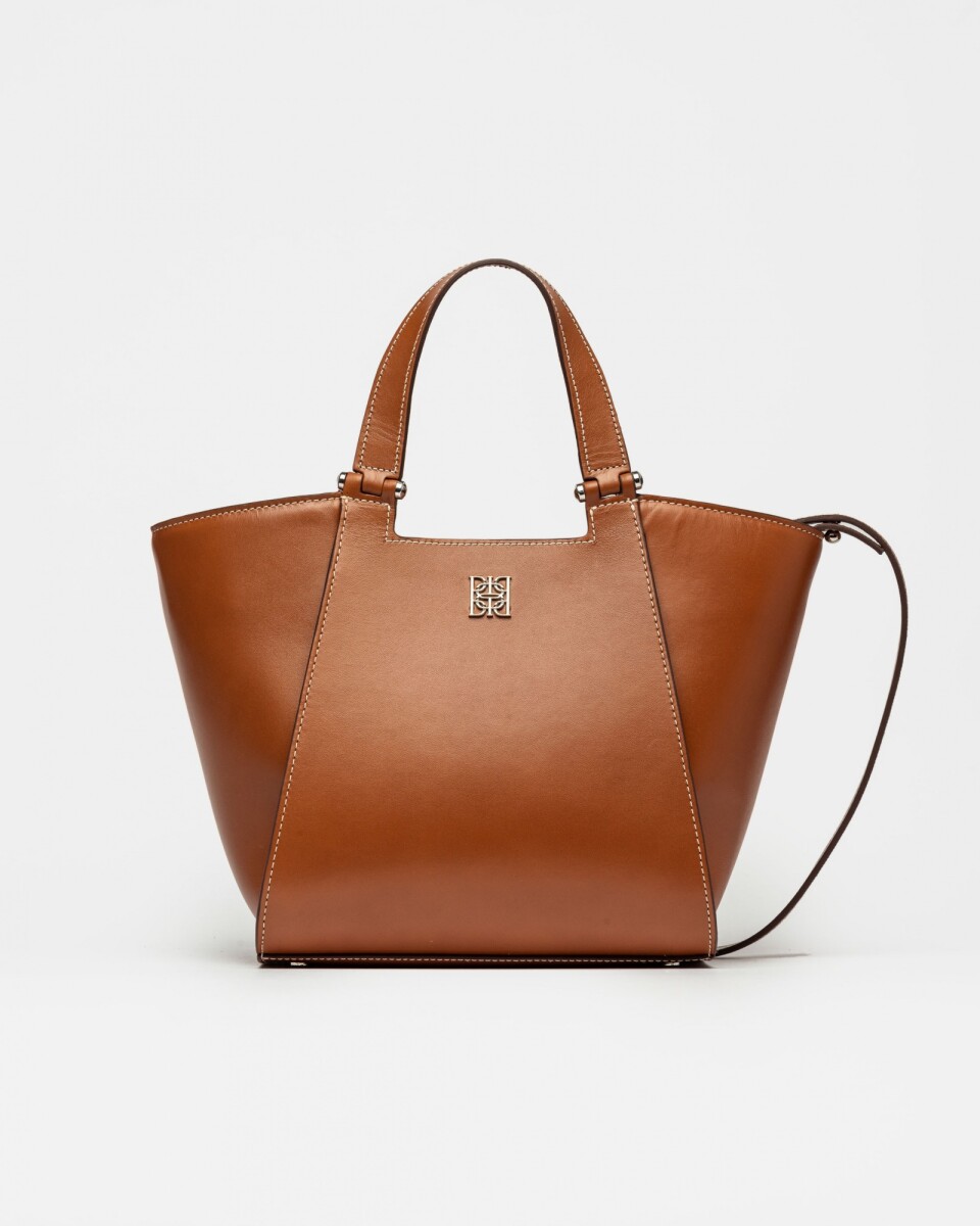 Cartera de mano Tess en cuero vaquita - Cuoio 