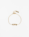 Pulseras Flexibles Metal Pulsera Flexible De Corazones Bañada En Oro - Dorado