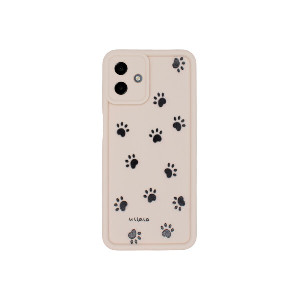 Protector para Samsung Galaxy A07 diseño huellas color beige Protector Para Samsung Galaxy A07 Diseño Huellas Color Beige