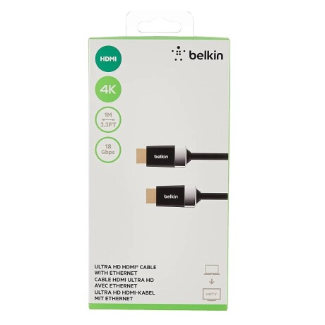 Cable BELKIN Hdmi A Hdmi 4k UHD 18 Gbps Longitud 1M - Negro Cable BELKIN Hdmi A Hdmi 4k UHD 18 Gbps Longitud 1M - Negro