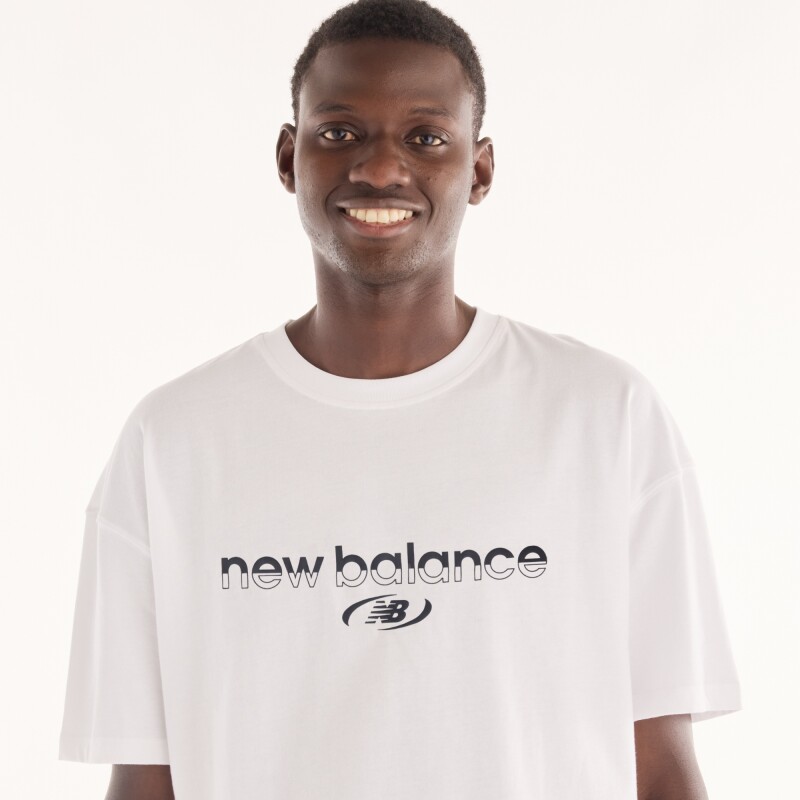 Remera New Balance de Hombre - Trackside - MT6279IZWT WHITE