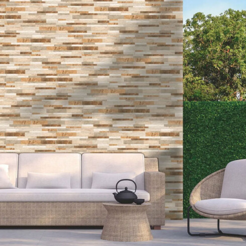 Cerámica marrón imitacion piedra mate 32x55.5Cm pared GAMAS DE MARRON