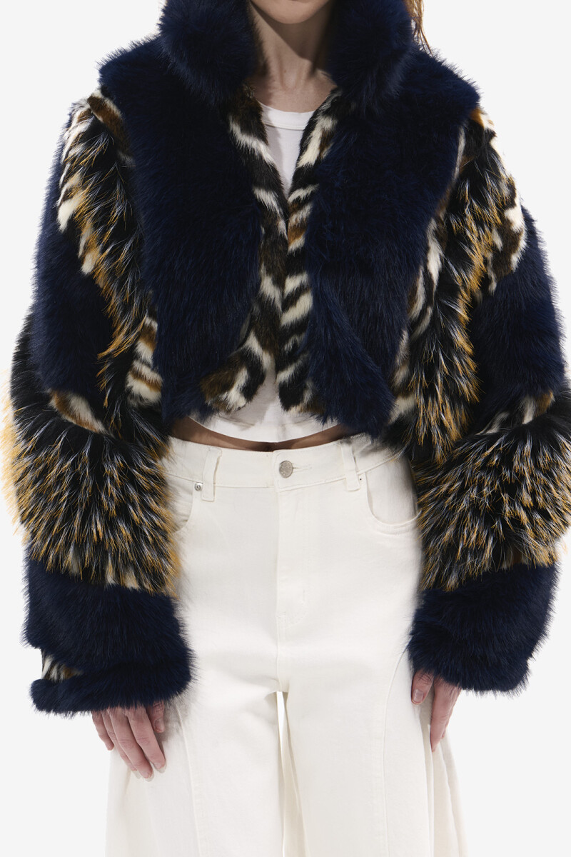 BOMBER FUR CHIARA Navy